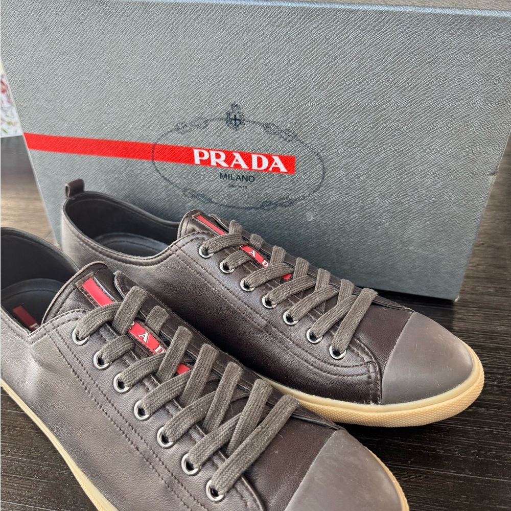 Prada Men's Brown Sneakers (NEVER WORN)